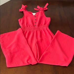 Monteau Vibrant Girls Coral M size 10 Buttoned Jumpsuit